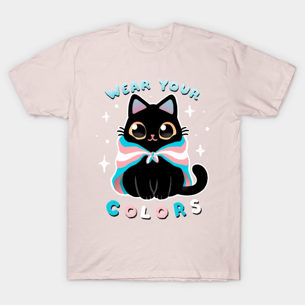 Trans LGBT Pride Cat - Kawaii Rainbow Kitty - Wear your colors T-Shirt by BlancaVidal